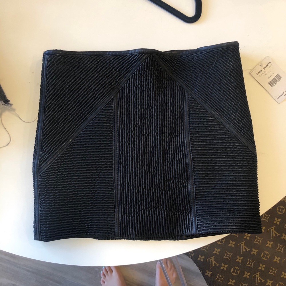 Leather mini skirt